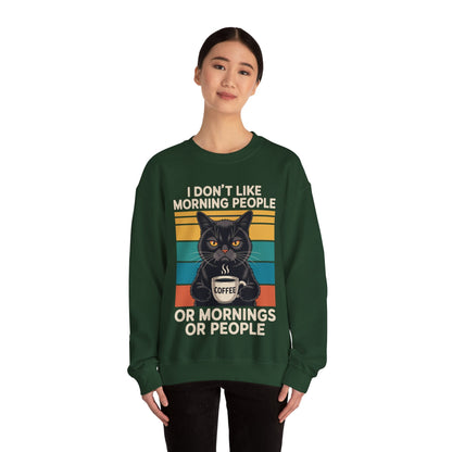 I Hate Morning People And Mornings And People Coffee Cat Sweatshirt