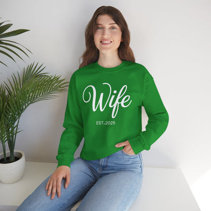 Wife Est 2025 Just Married Honeymoon Wedding Couples Sweatshirt
