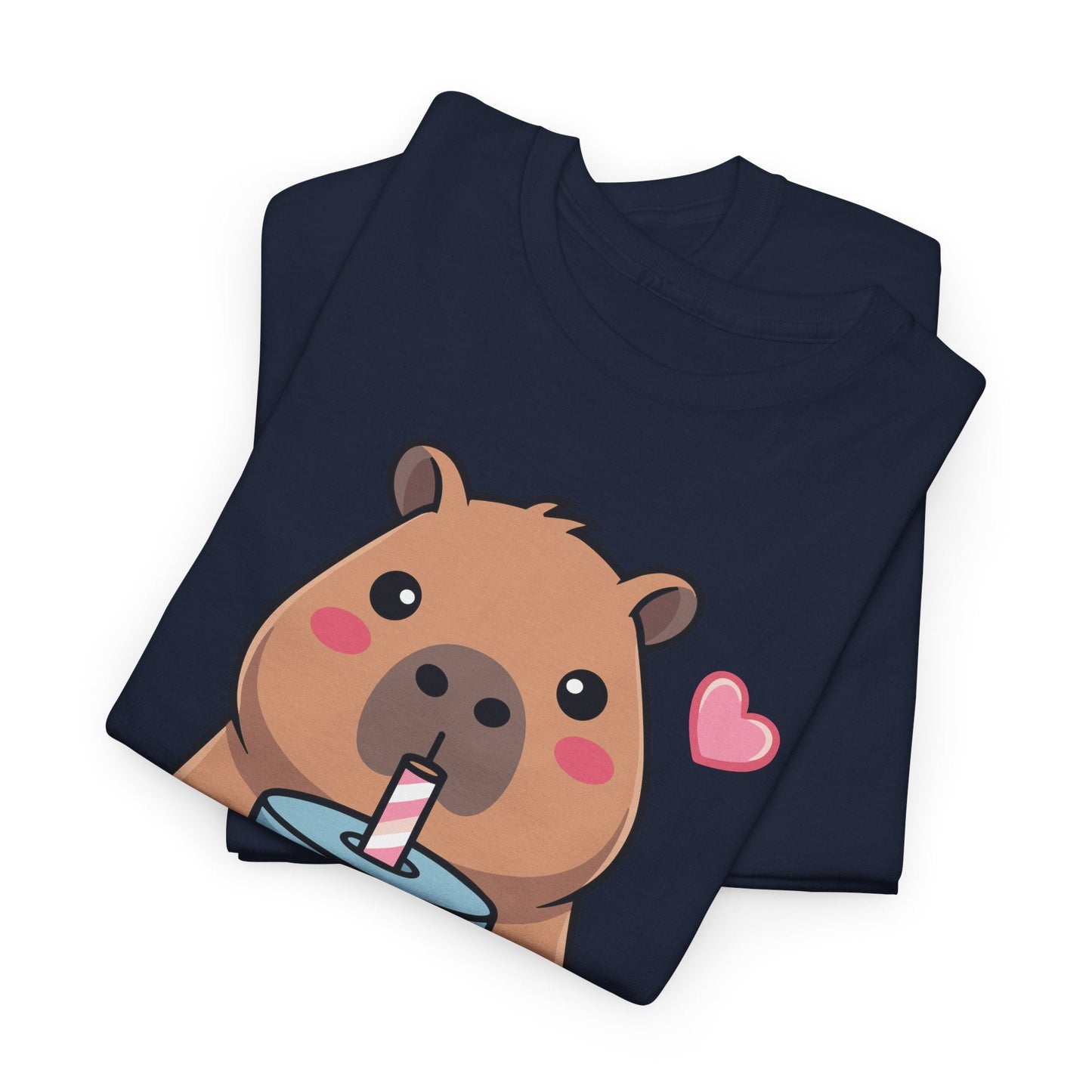 Cute Capybara Kawaii Anime Drinking Bubble Tea Lover Girls T-Shirt