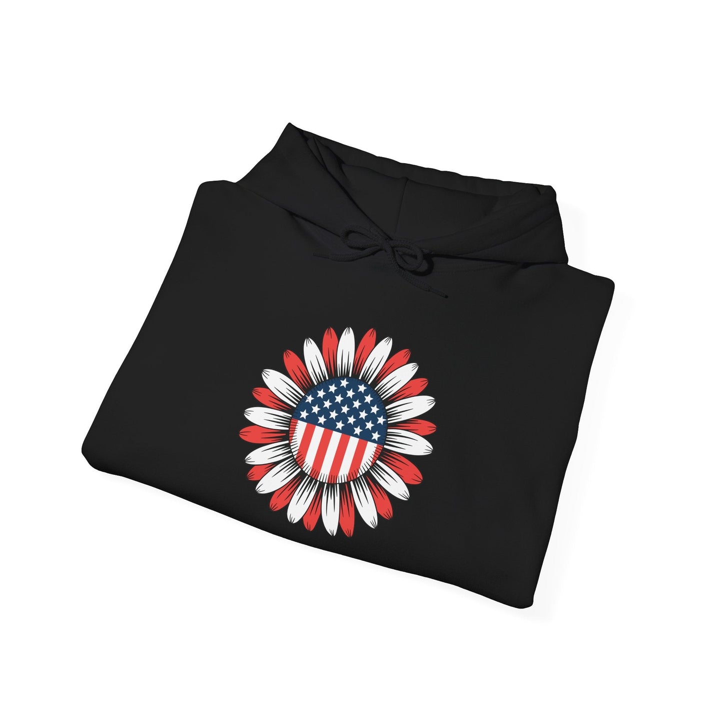 Sunflower American Flag 4th of July Women Men Merica USA Hoodie