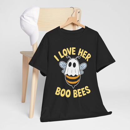 I Love Her Boo Bees Couples Halloween Adult Costume His Men T-Shirt