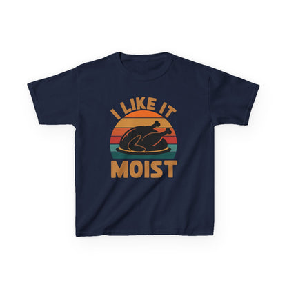 I Like It Moist Unisex Kids Black Thanksgiving T-Shirt