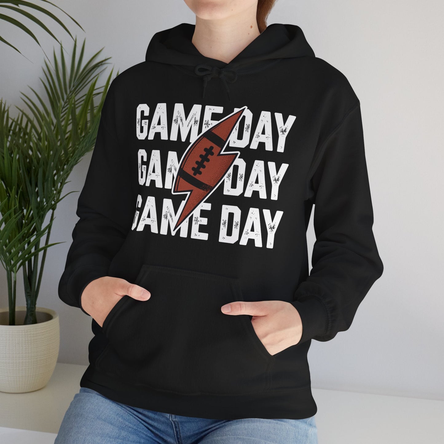 Vintage Game Day Football Lightning Bolt Funny Team Sport Hoodie