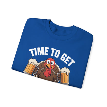 Time To Get Basted Funny Beer Thanksgiving Turkey Gift Sweatshirt