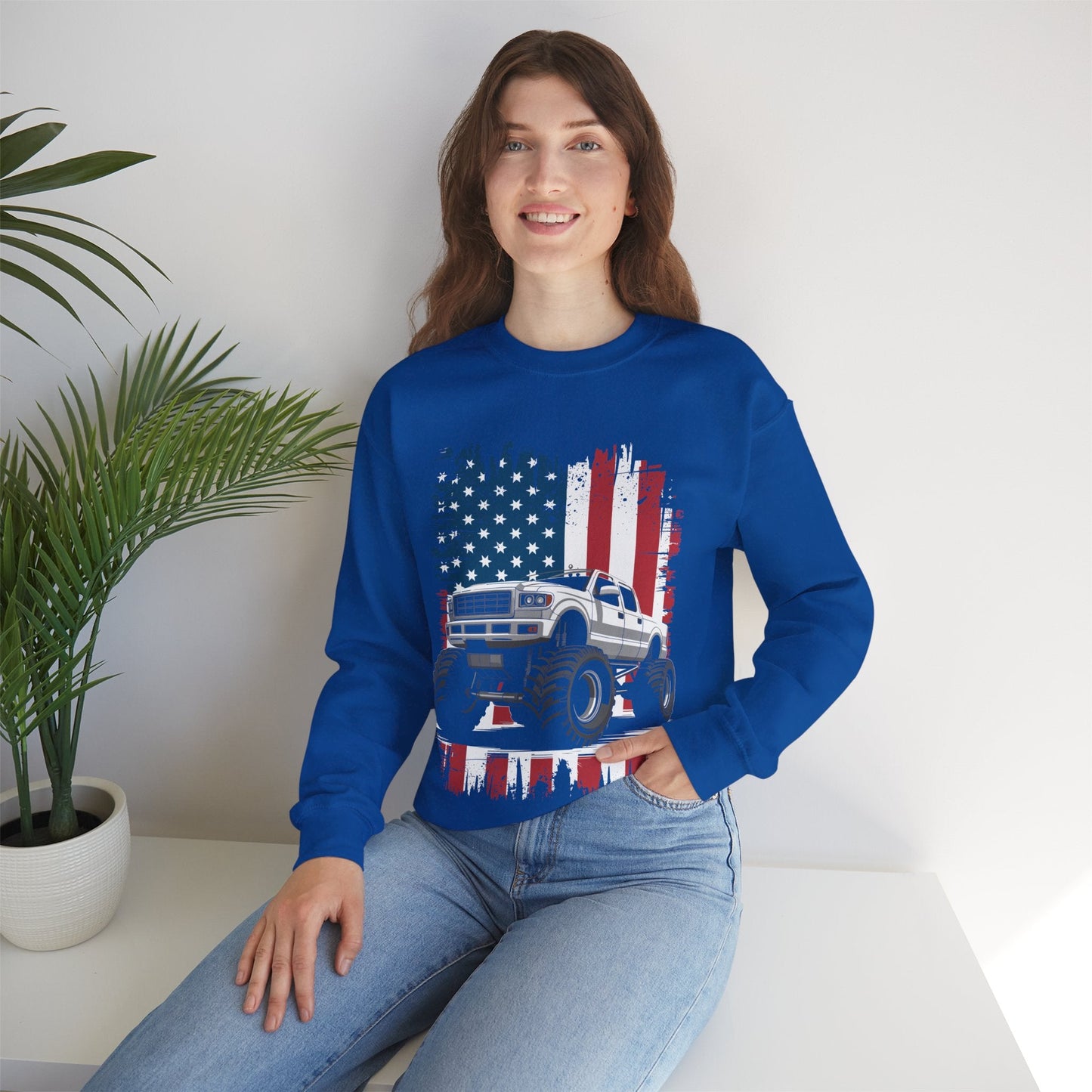 Monster Truck USA Flag American Sweatshirt