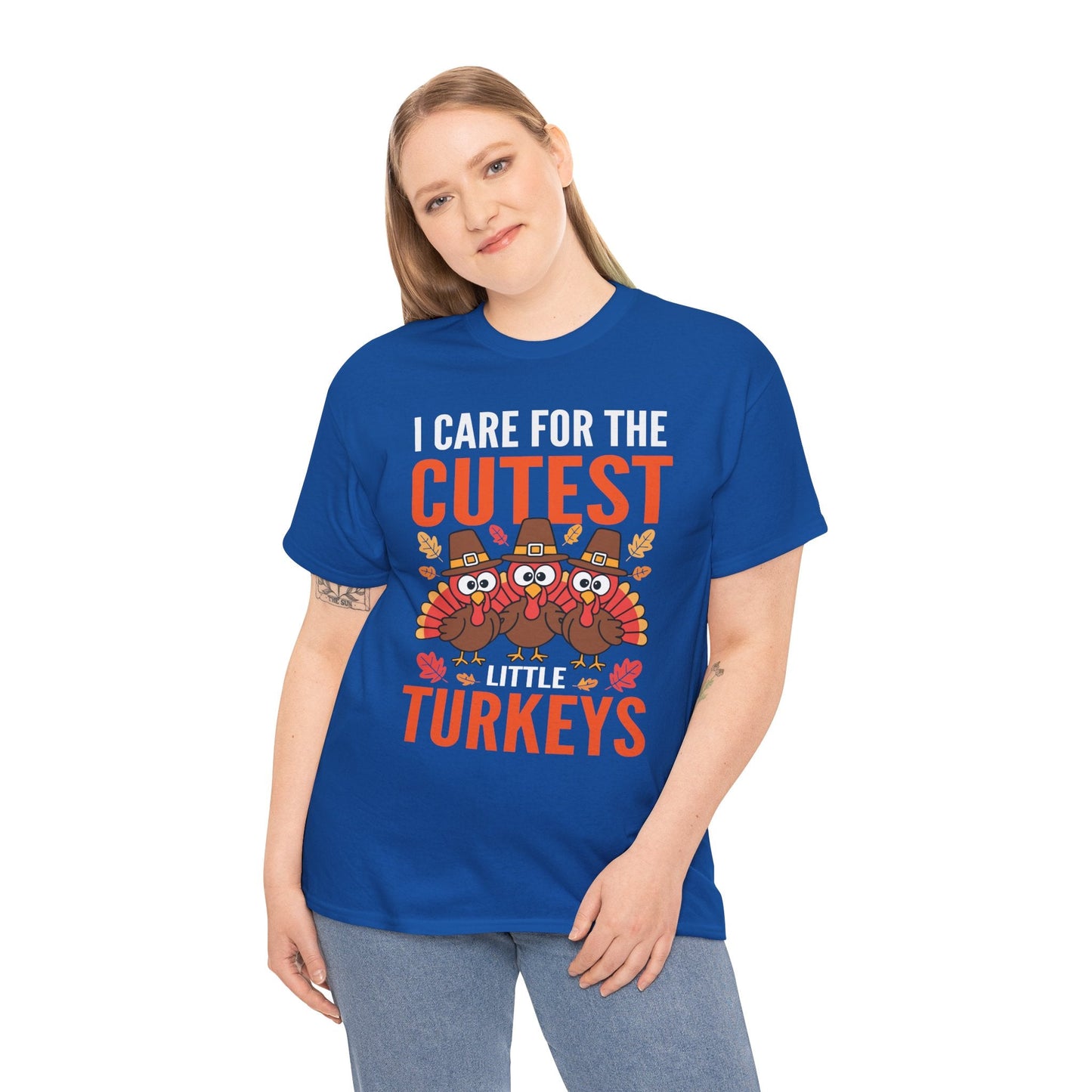Care For Little Turkeys Nurse Fall Thanksgiving Scrub Top T-Shirt