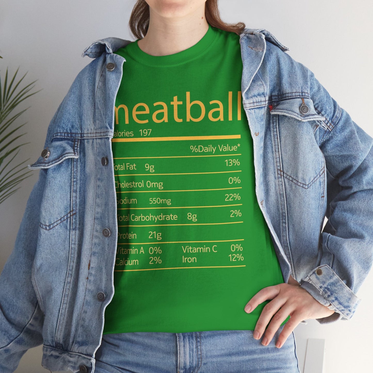 Meatball Nutrition Facts Funny Thanksgiving Christmas T-Shirt