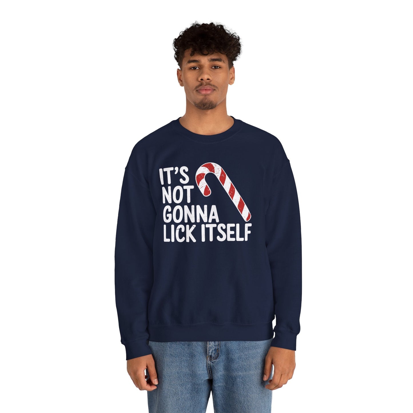 Funny Candy Cane Lick Itself Adult Christmas in July Gift Sweatshirt