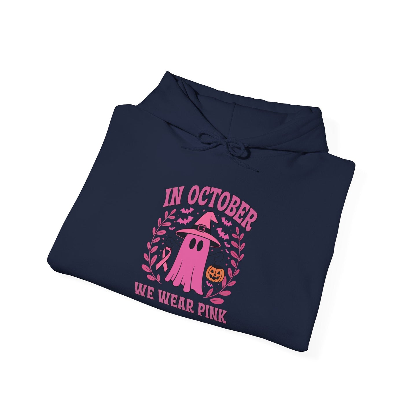 In October We Wear Pink Breast Cancer Awareness Halloween Hoodie