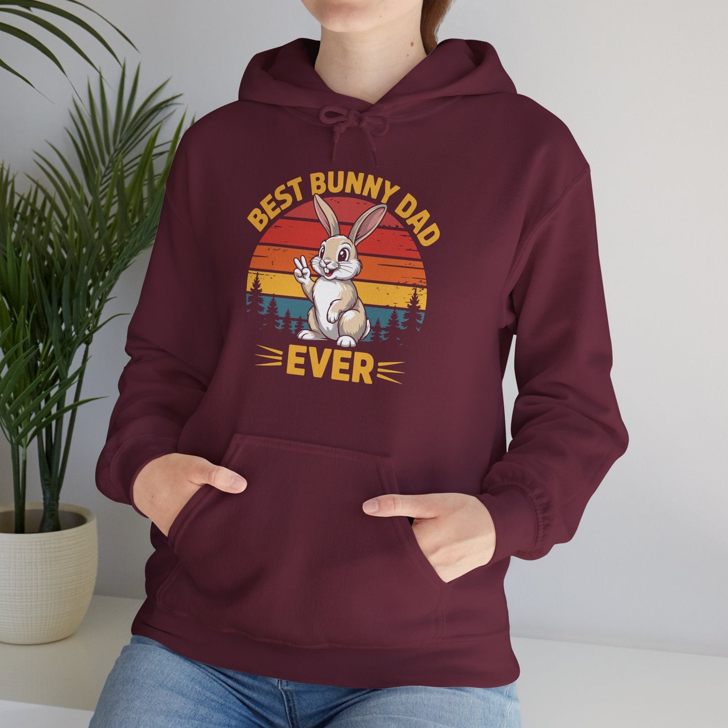 Best Bunny Dad Ever Funny Rabbit Lover Dad Gift Hoodie for Pet Owners