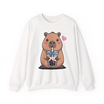 Cute Capybara Kawaii Anime Drinking Bubble Tea Lover Girls Sweatshirt