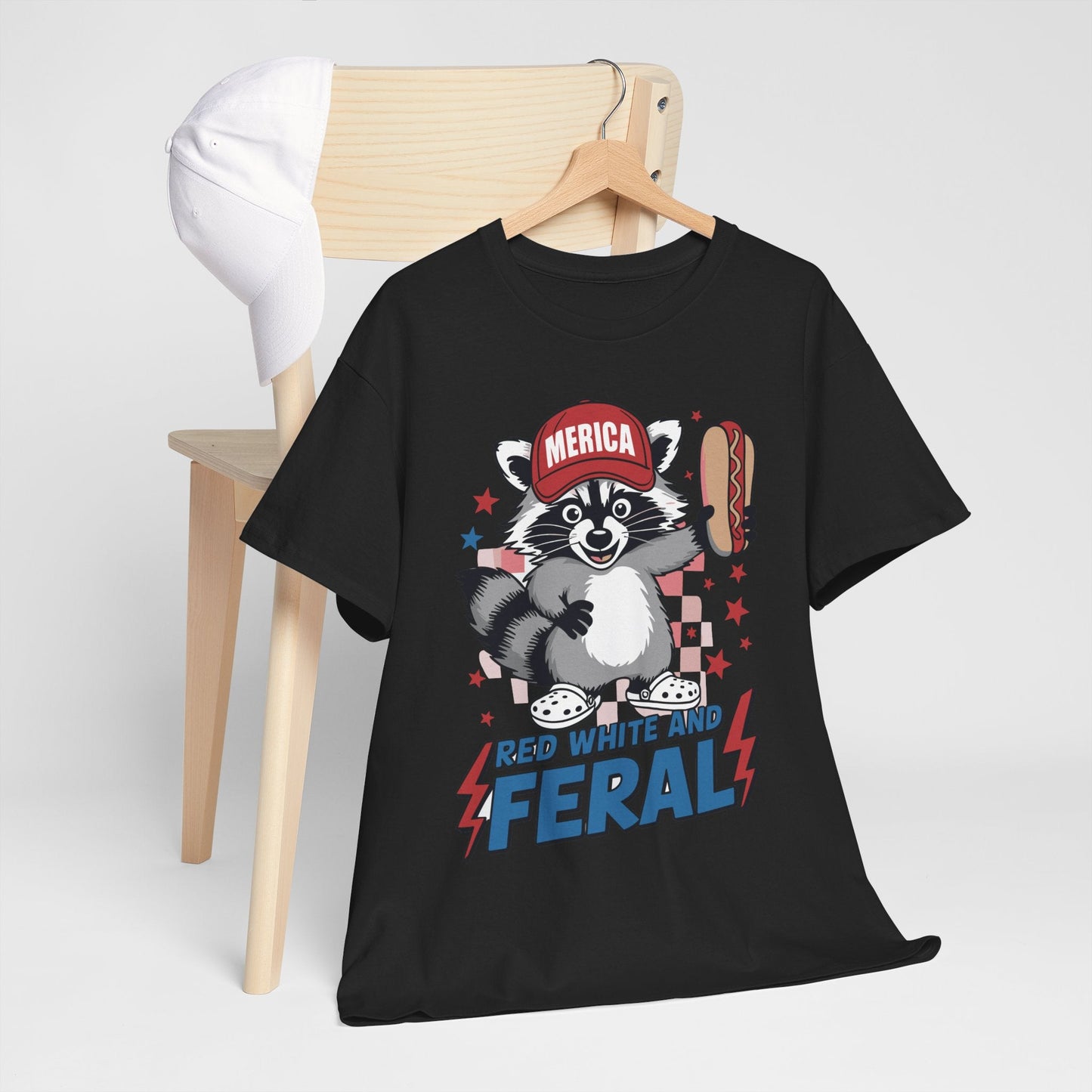 Red White And Feral Raccoon 4th of July Saying Meme T-Shirt