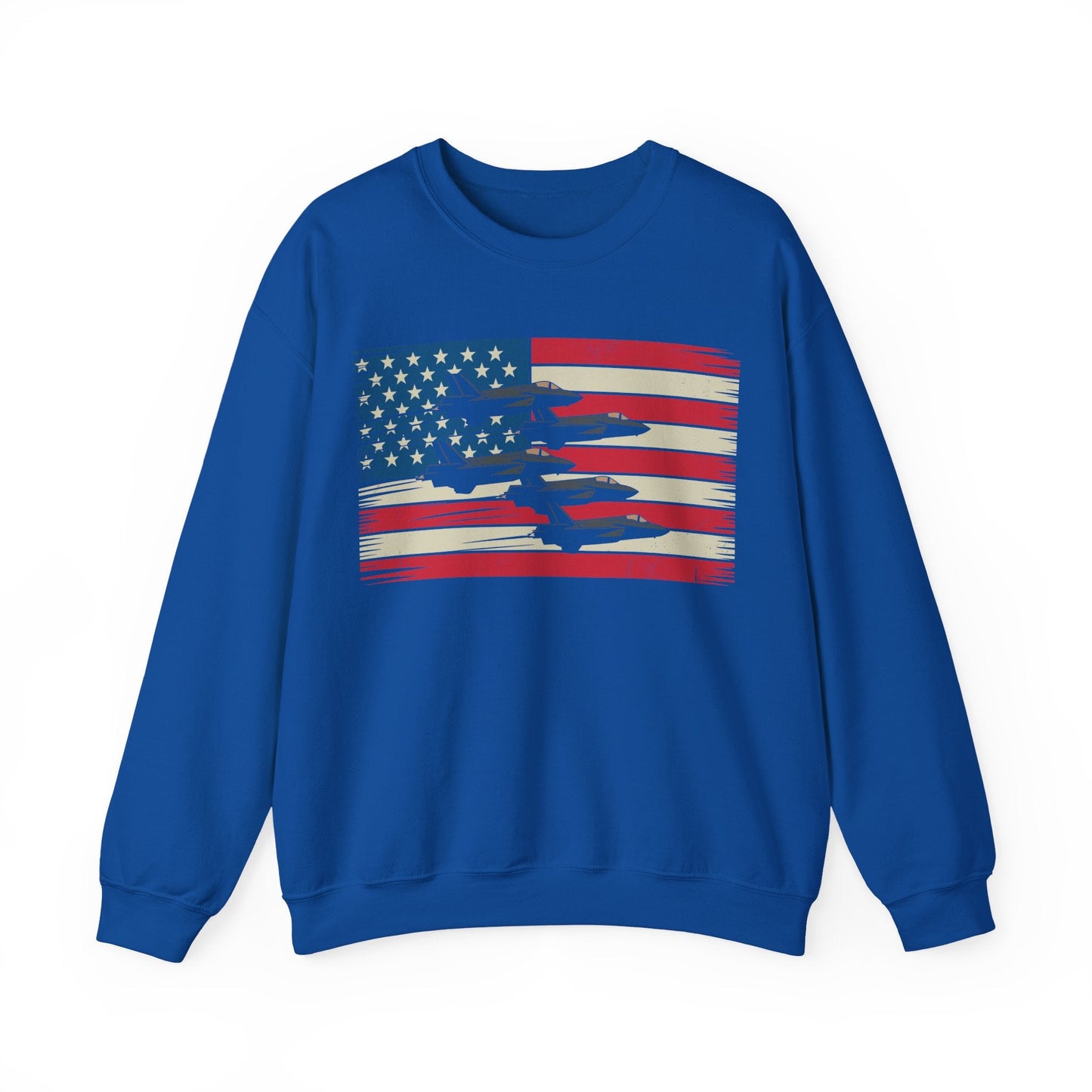 Vintage American Flag USA Fighter Jets 4th of July Patriotic Sweatshirt