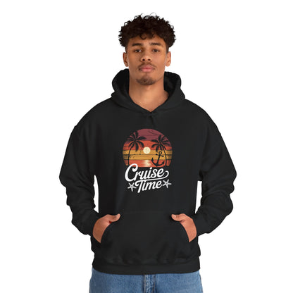 On Cruise Time Coconut Tree Graphic Summer Vacation Cruising Hoodie
