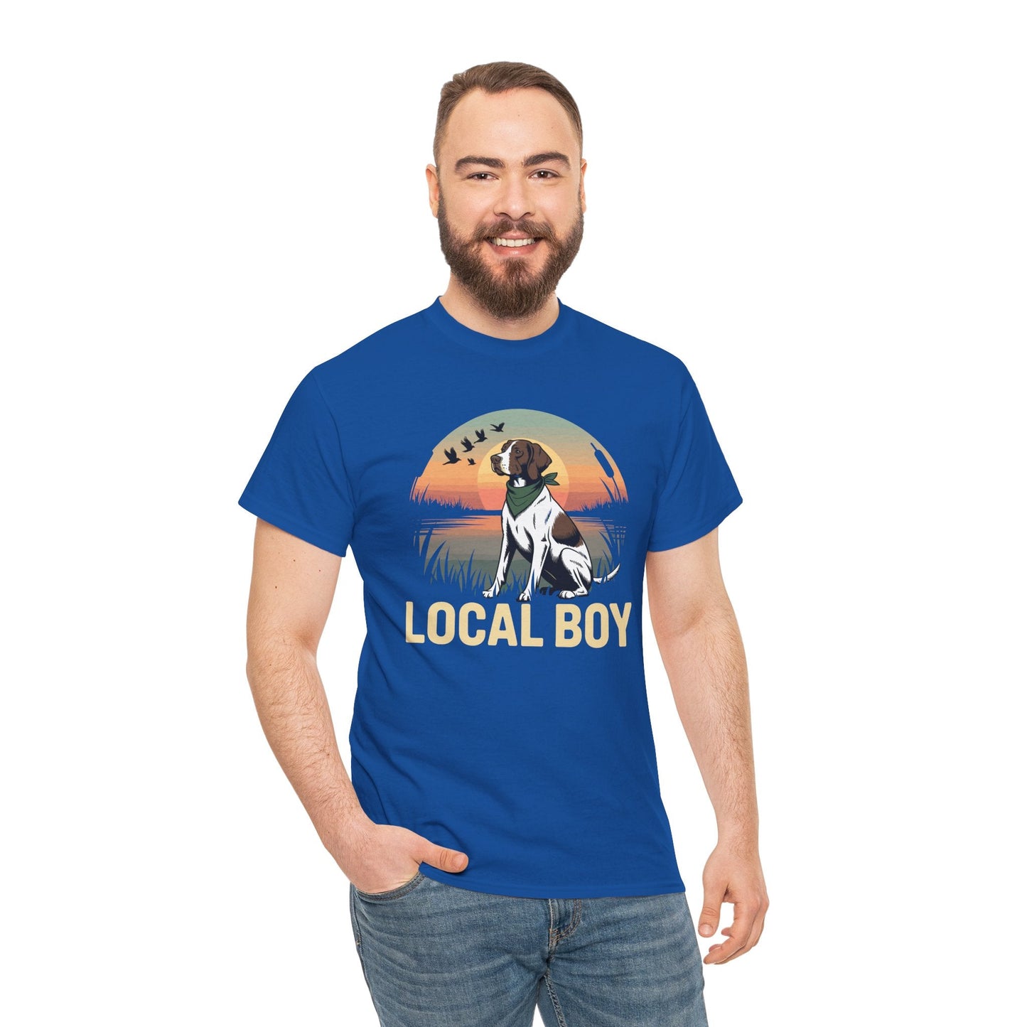 Local Boy Hunting Dog Vintage Sunset Hunting Season T-Shirt