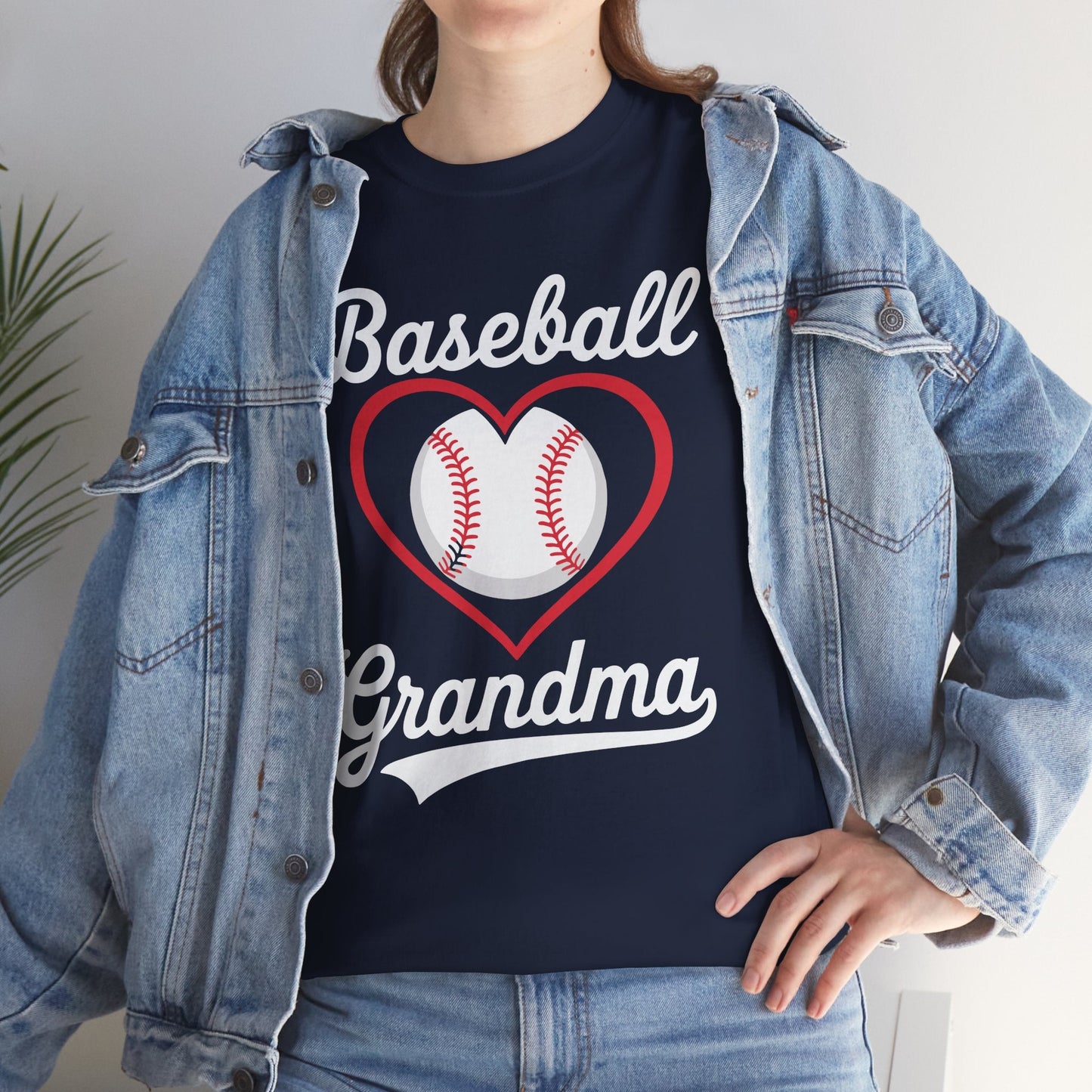 Baseball Grandma Shirt Women Baseball Heart Mothers Day T-Shirt