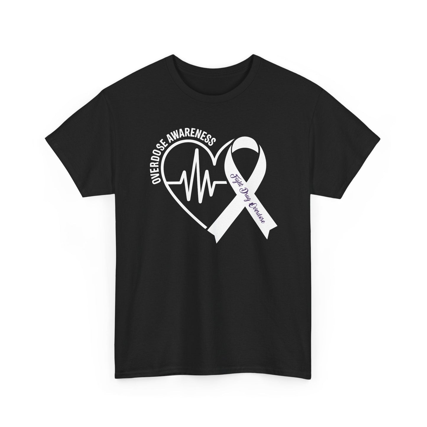 Overdose Awareness Month Heart Purple Ribbon Support T-Shirt