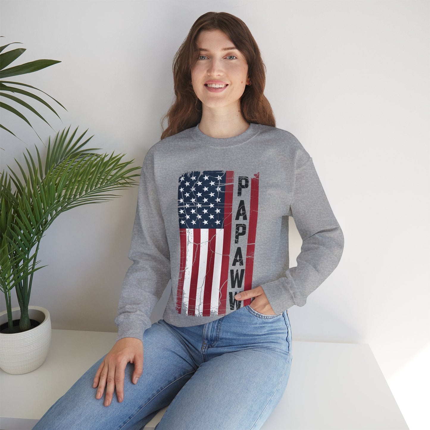 Papaw Grandpa US American Flag Shirt Grandfather Day Sweatshirt