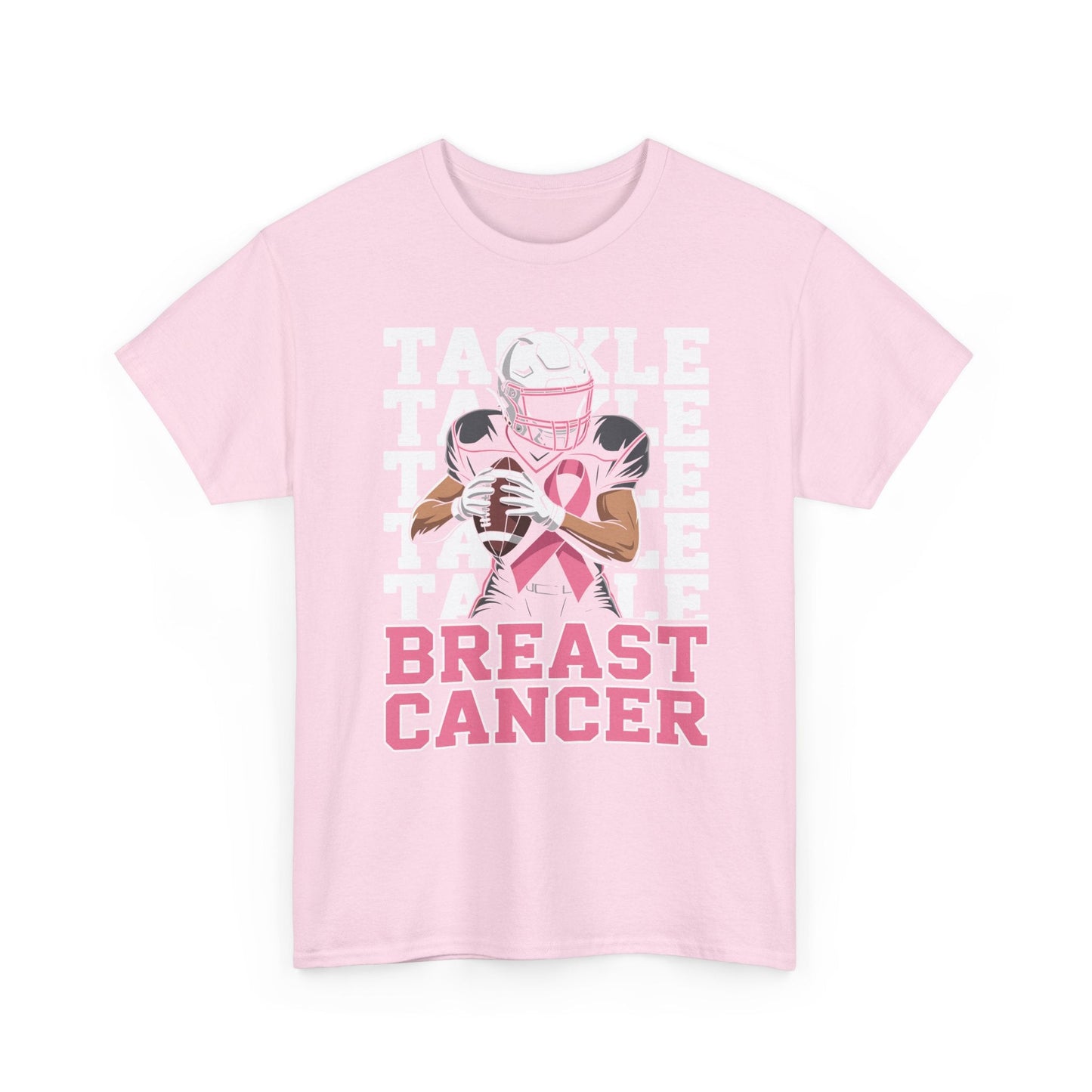 Tackle Football Breast Cancer Awareness Pink Ribbon T-Shirt