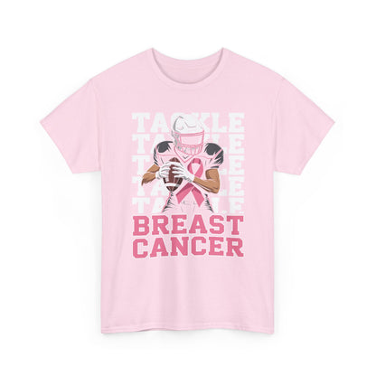 Tackle Football Breast Cancer Awareness Pink Ribbon T-Shirt