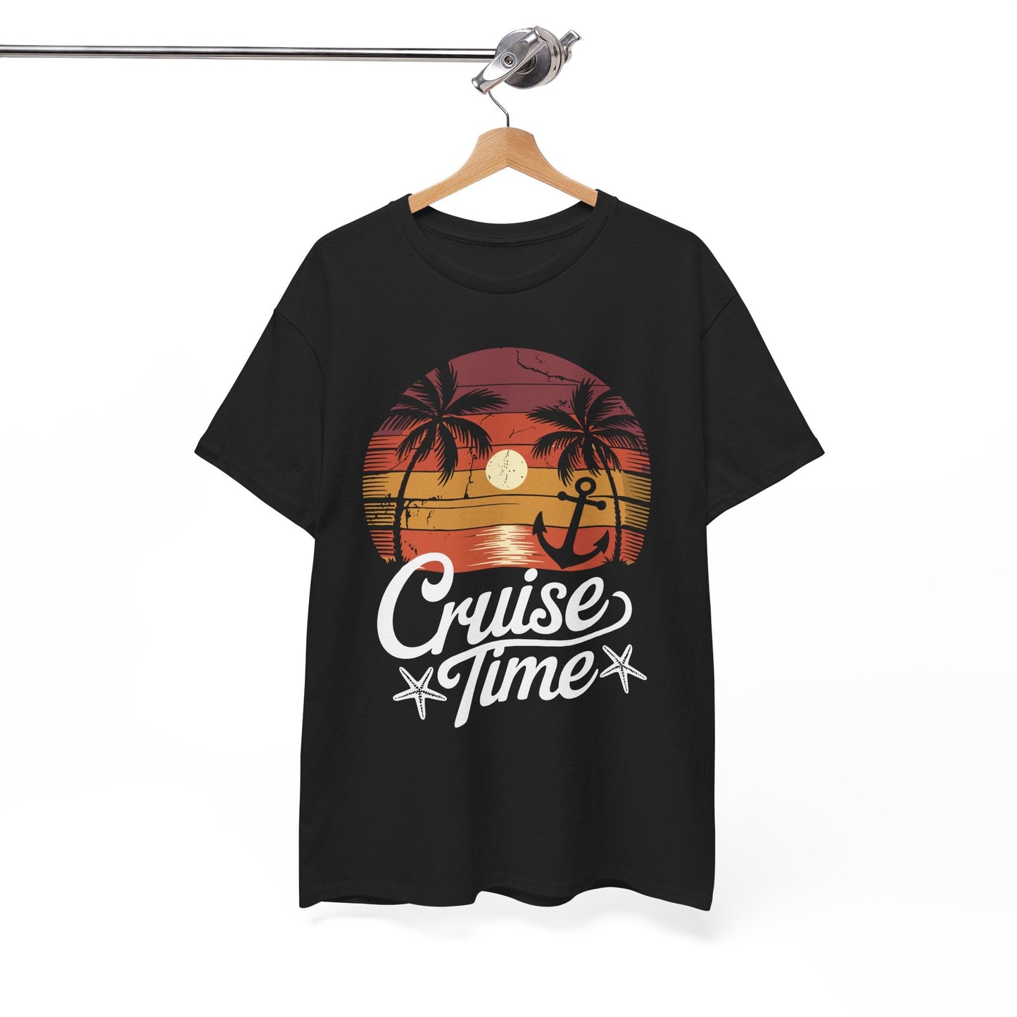 On Cruise Time Coconut Tree Graphic Summer Vacation Cruising T-shirt