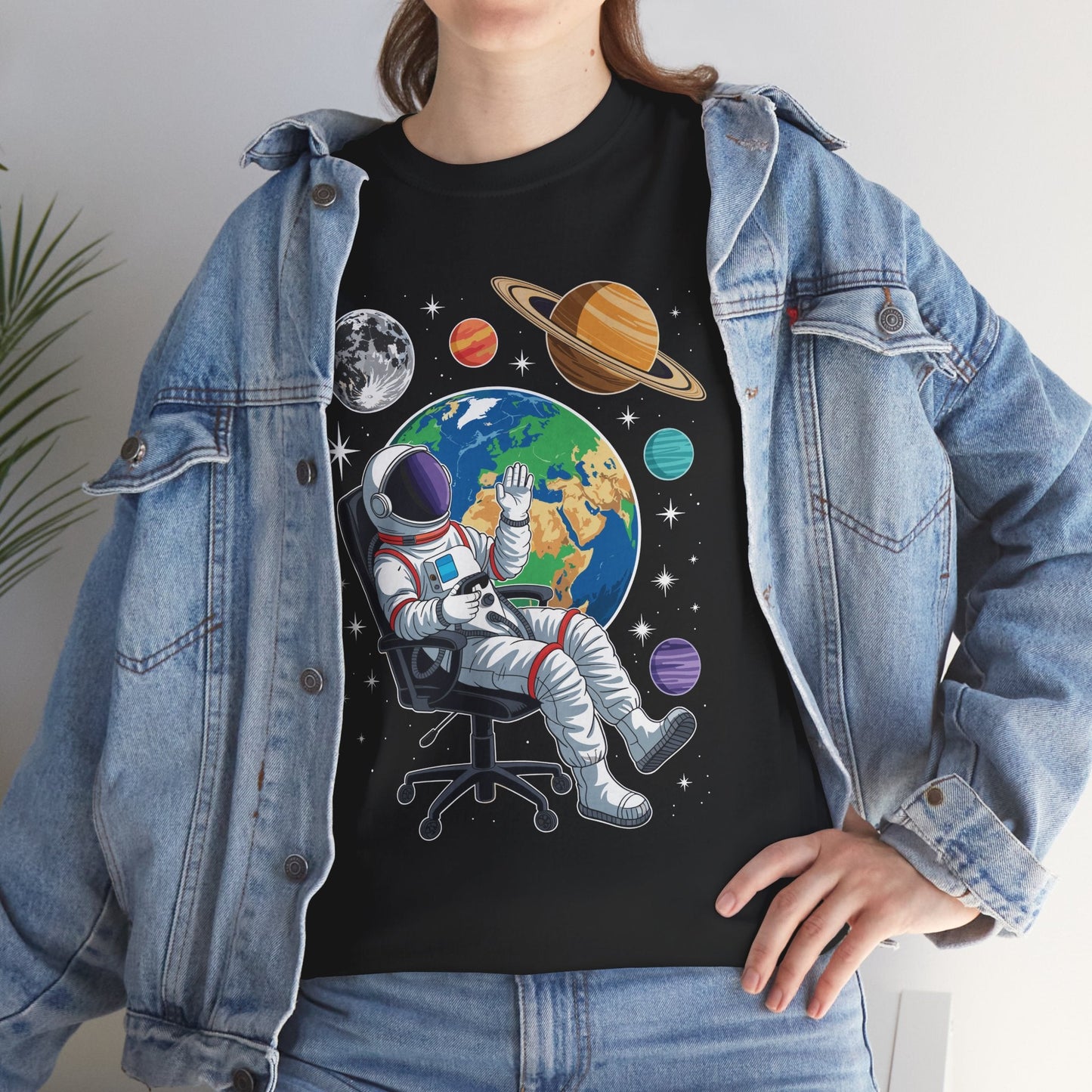 Astronaut Gamer Space Gaming System Planets T-Shirt