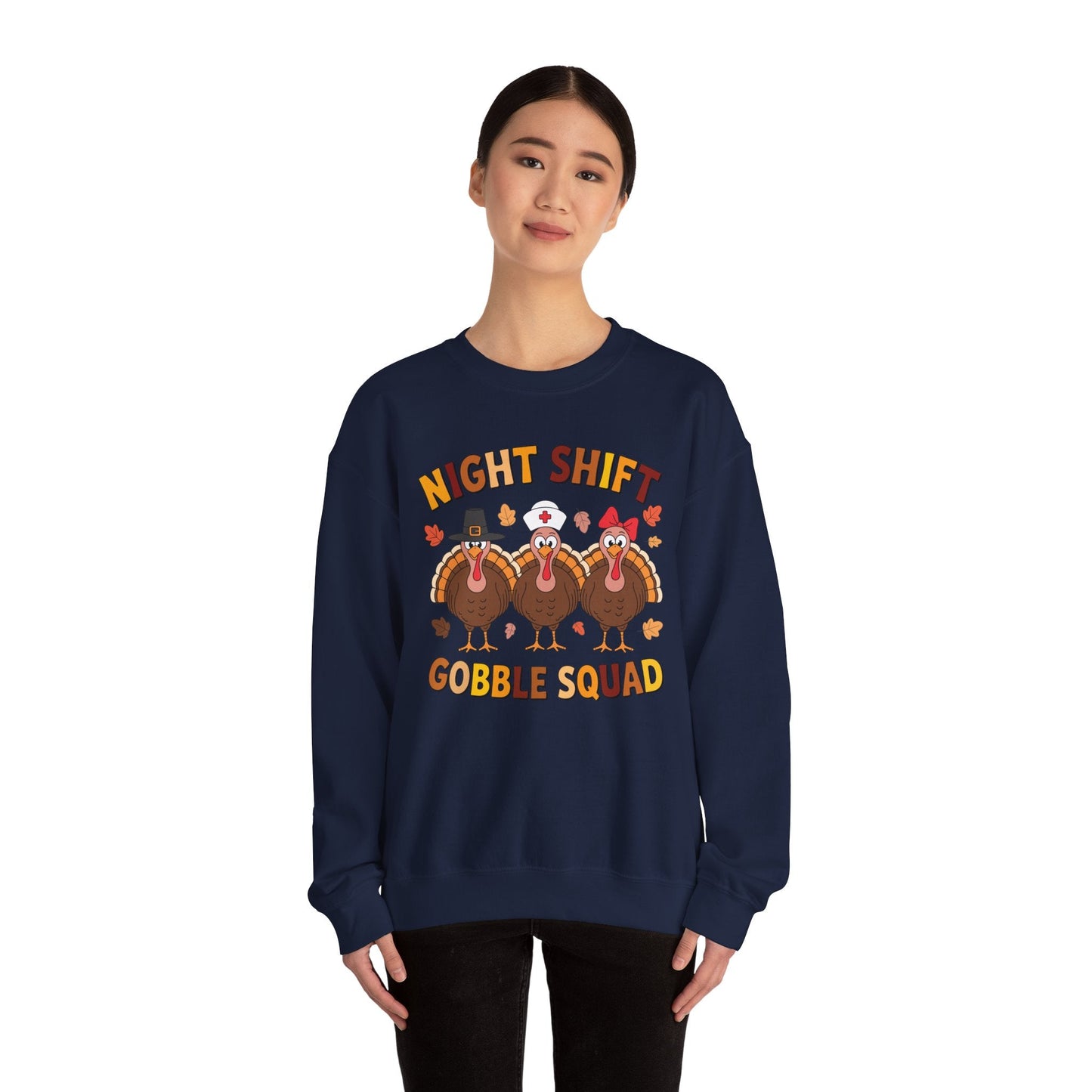 Night Shift Gobble Squad Night Worker Staff Thanksgiving Sweatshirt