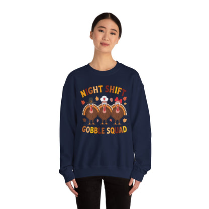 Night Shift Gobble Squad Night Worker Staff Thanksgiving Sweatshirt