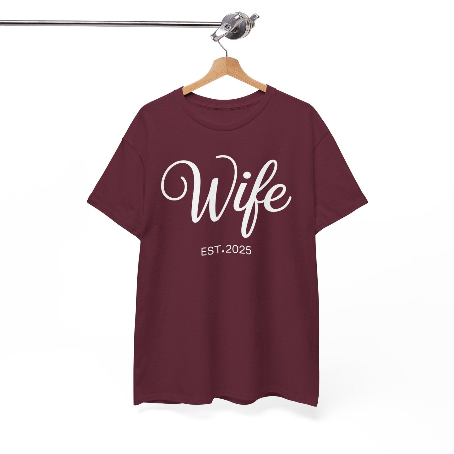 Wife Est 2025 Just Married Honeymoon Wedding Couples T-Shirt