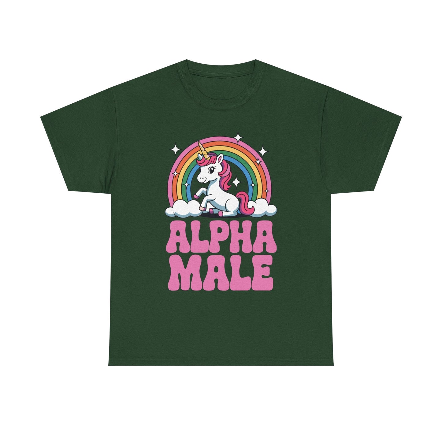 Funny Alpha Male Unicorn Sarcastic Ironic Weird Y2K Humor T-Shirt