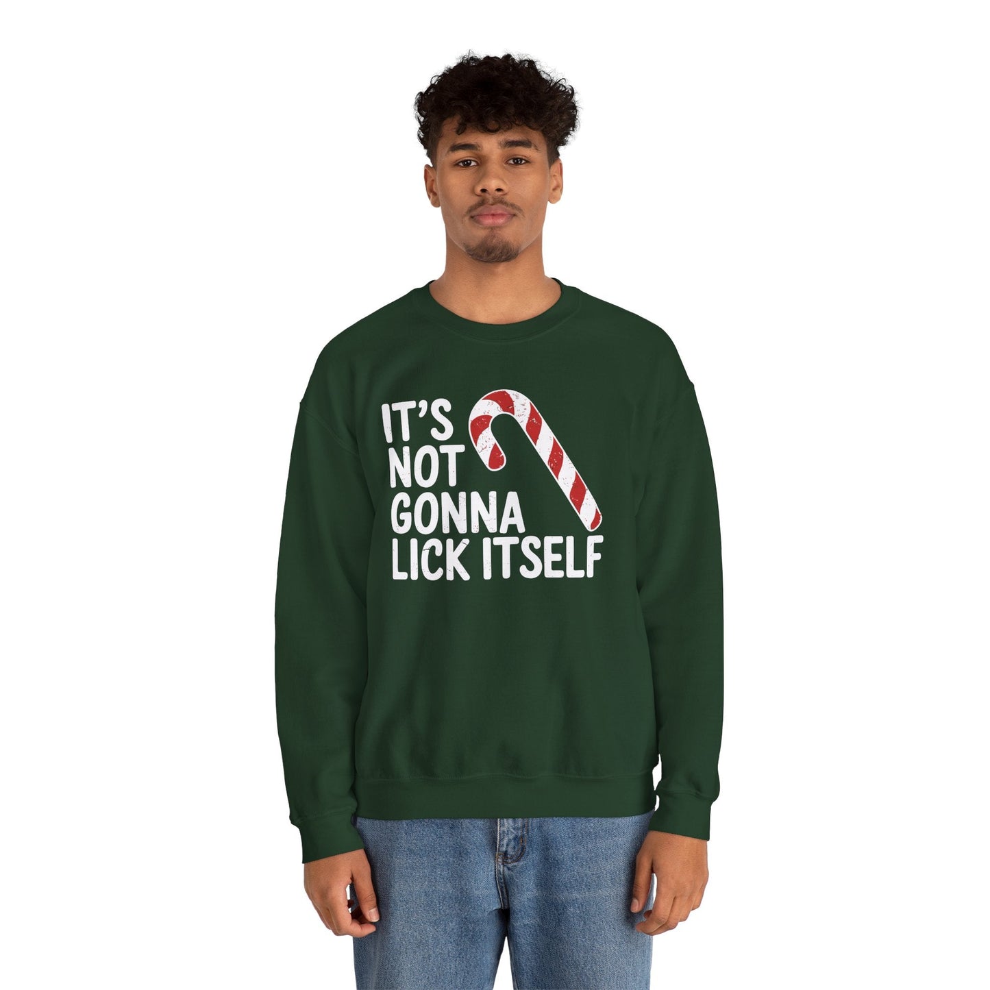 Funny Candy Cane Lick Itself Adult Christmas in July Gift Sweatshirt
