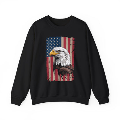 American Flag Bald Eagle Patriotic Red White Blue Sweatshirt