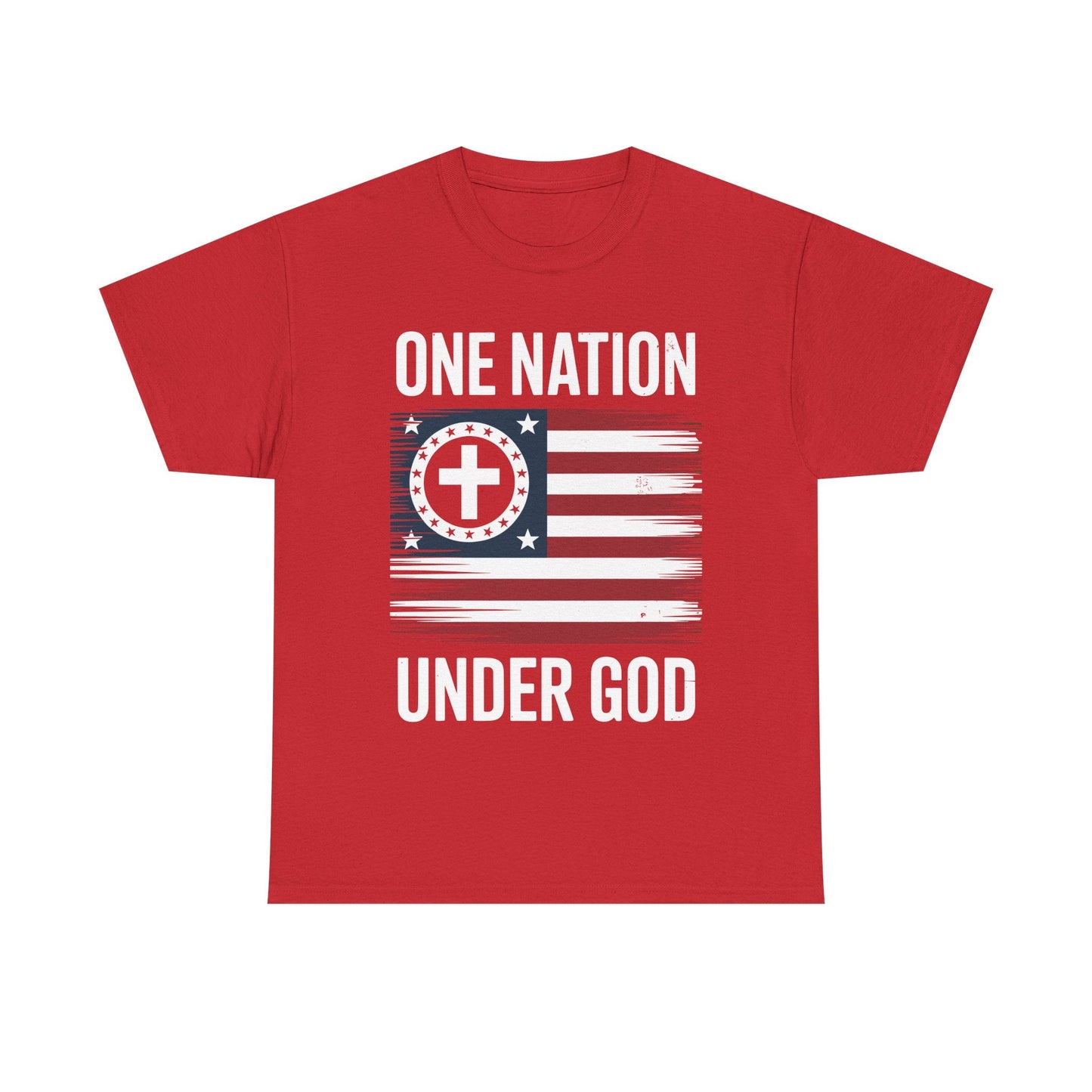 One Nation Under God Flag 4th Of July Patriotic Christian T-Shirt