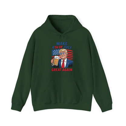 Funny Trump Make 4th Of July Great Again Drinking Beer Hoodie