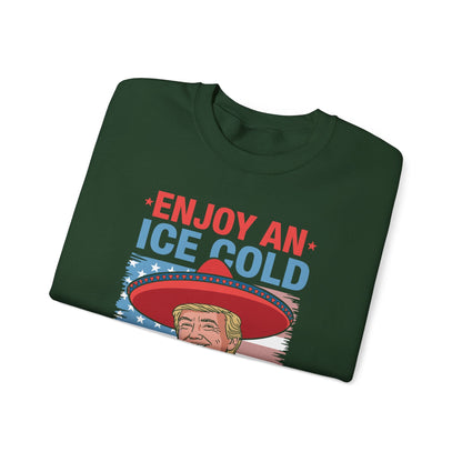 Funny Trump 4th of July Ice Cold Glass Of Deportation Sweatshirt