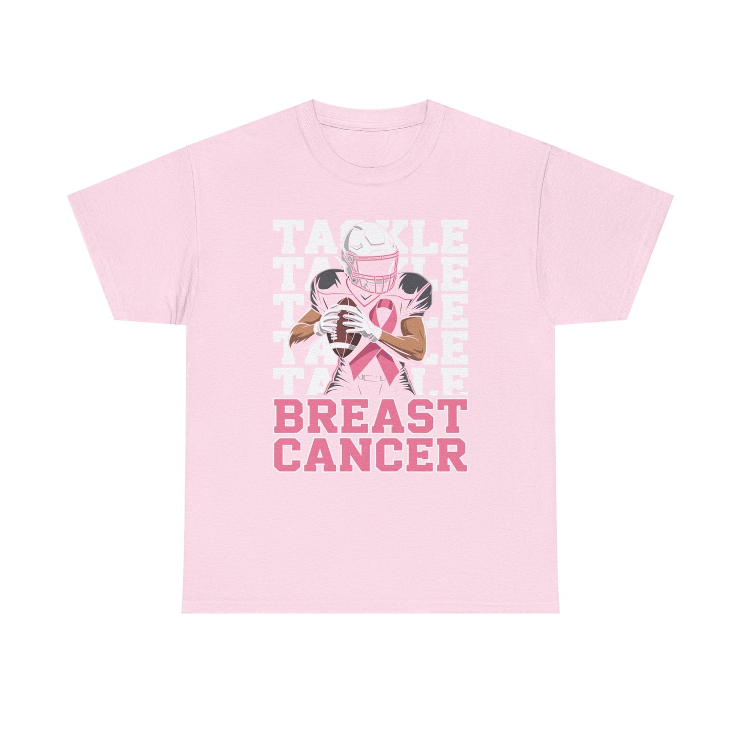 Tackle Football Breast Cancer Awareness Pink Ribbon T-Shirt
