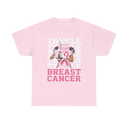 Tackle Football Breast Cancer Awareness Pink Ribbon T-Shirt