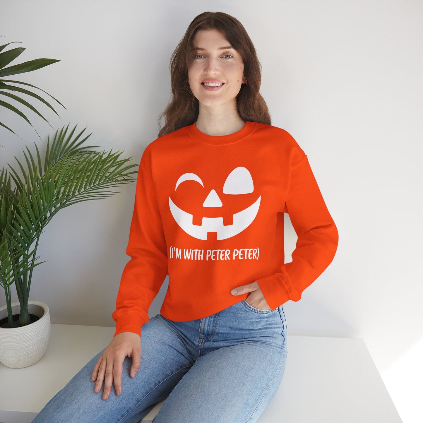 Im With Peter Couple Halloween Adult Eater Pumpkin Sweatshirt