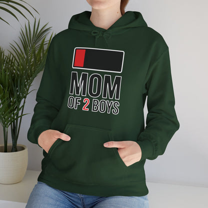 Mom of 2 Boys Gift from Son Mothers Day Birthday Women Hoodie
