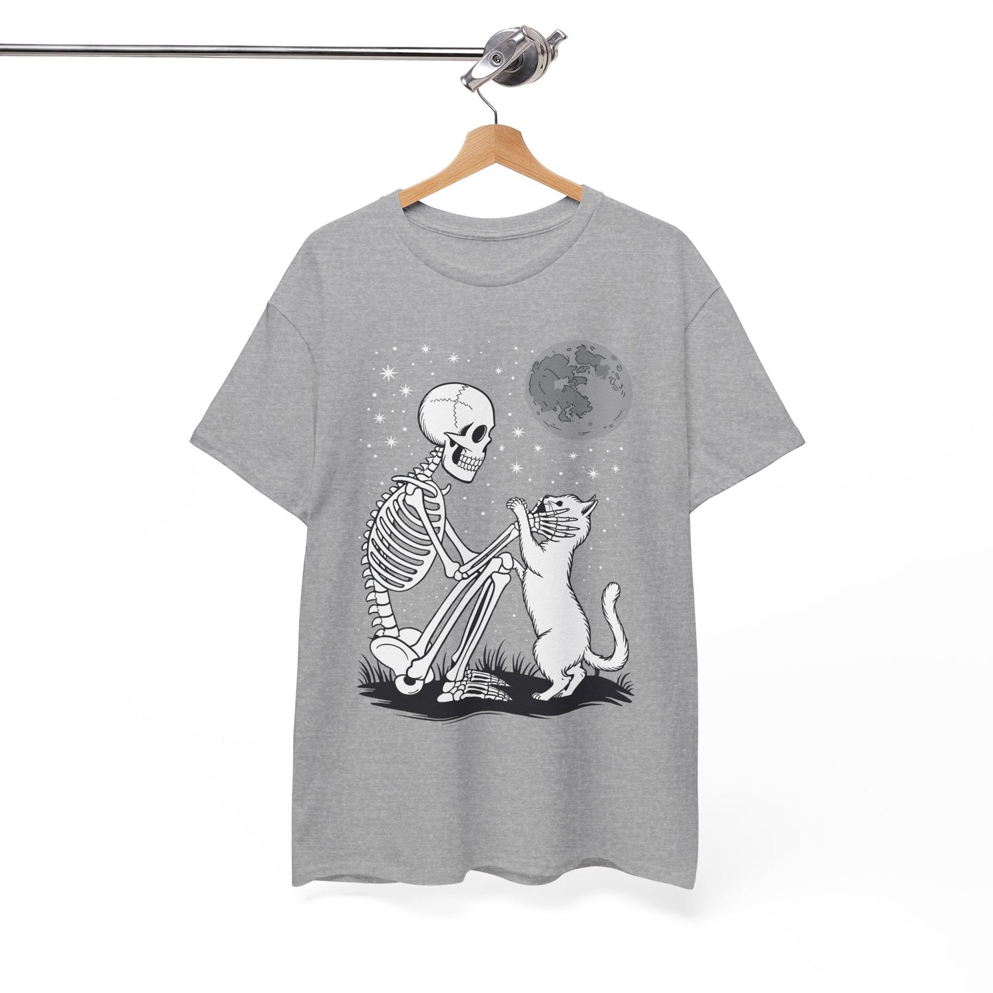 Skeleton Cat Skull Kitty Cute Goth Halloween Men Women T-Shirt