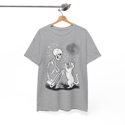 Skeleton Cat Skull Kitty Cute Goth Halloween Men Women T-Shirt