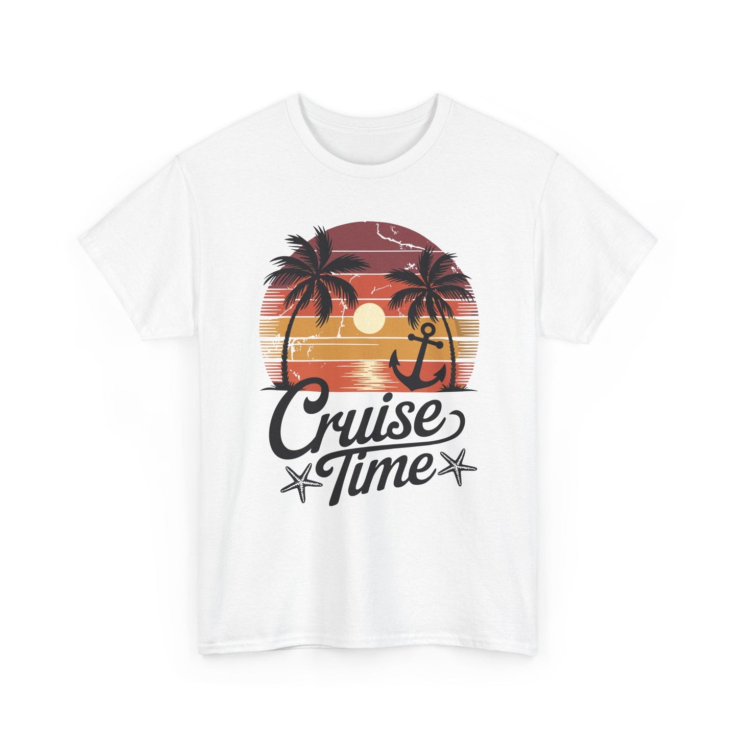 On Cruise Time Coconut Tree Graphic Summer Vacation Cruising T-shirt
