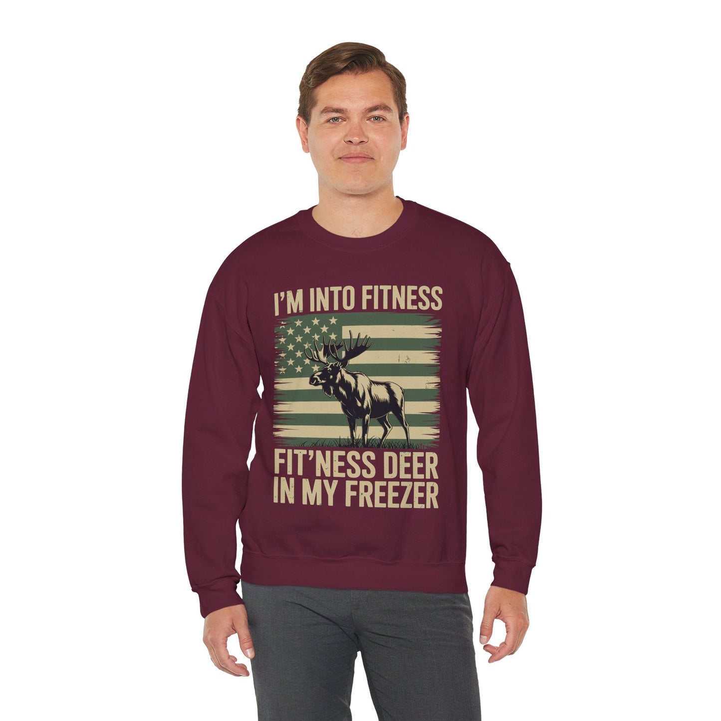 Hunting Im Into Fitness Fit Ness Deer Freezer Men Women Sweatshirt