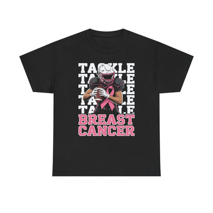 Tackle Football Breast Cancer Awareness Pink Ribbon T-Shirt