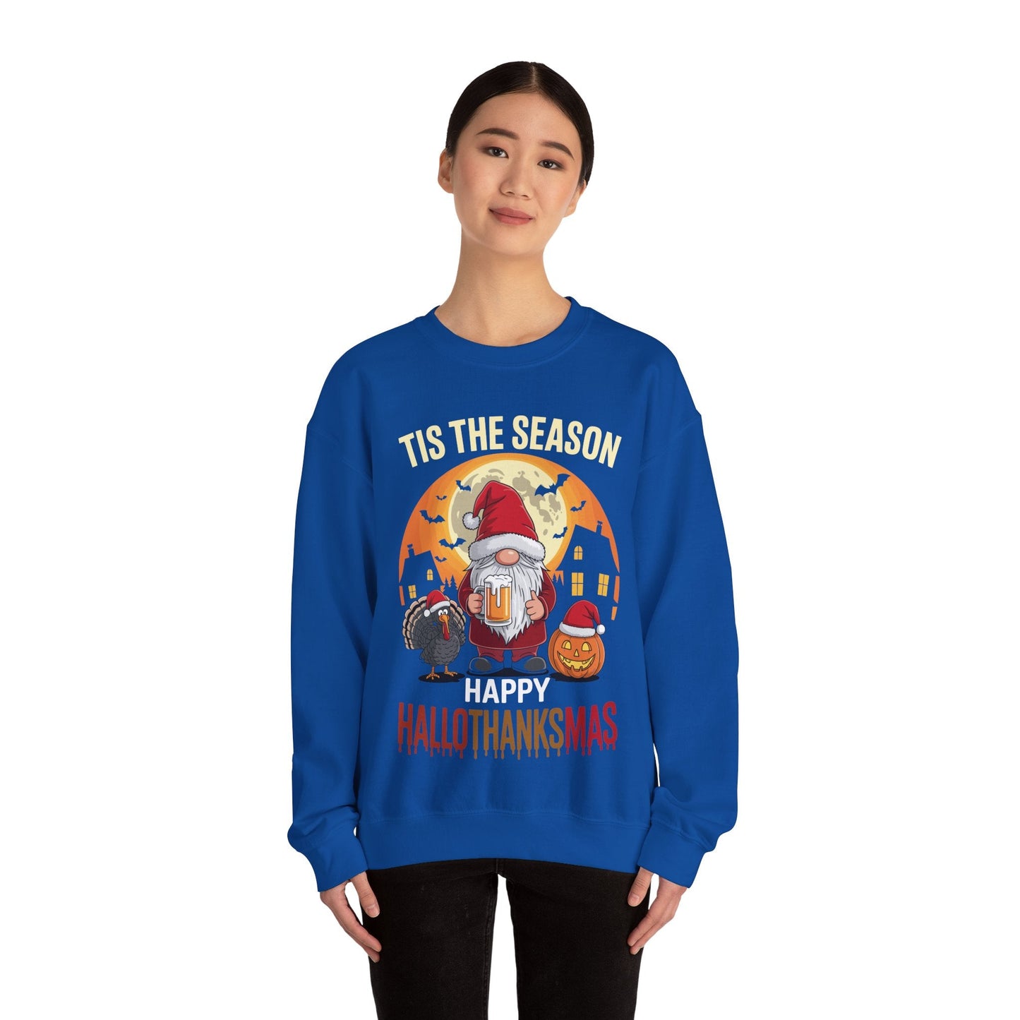 Happy Hallothanksmas Halloween Thanksgiving Merry Christmas Sweatshirt