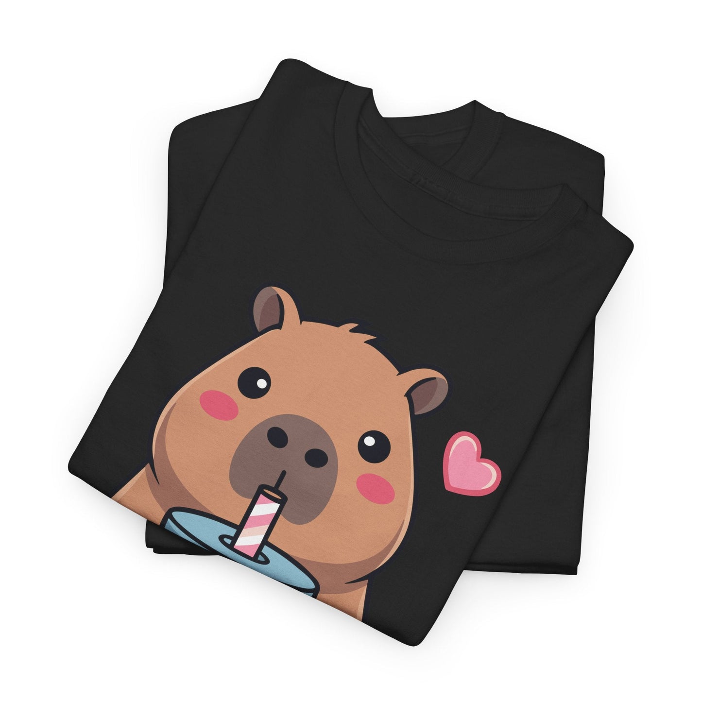 Cute Capybara Kawaii Anime Drinking Bubble Tea Lover Girls T-Shirt