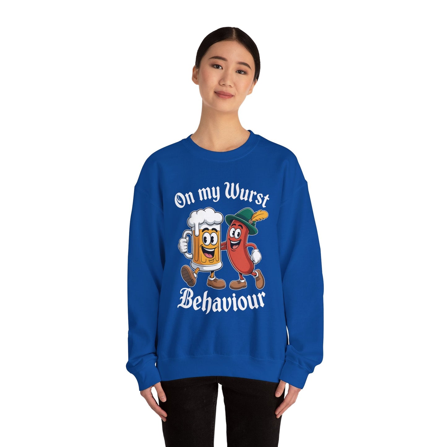 Oktoberfest On My Wurst Behaviour German Beer Sausage Adults Sweatshirt