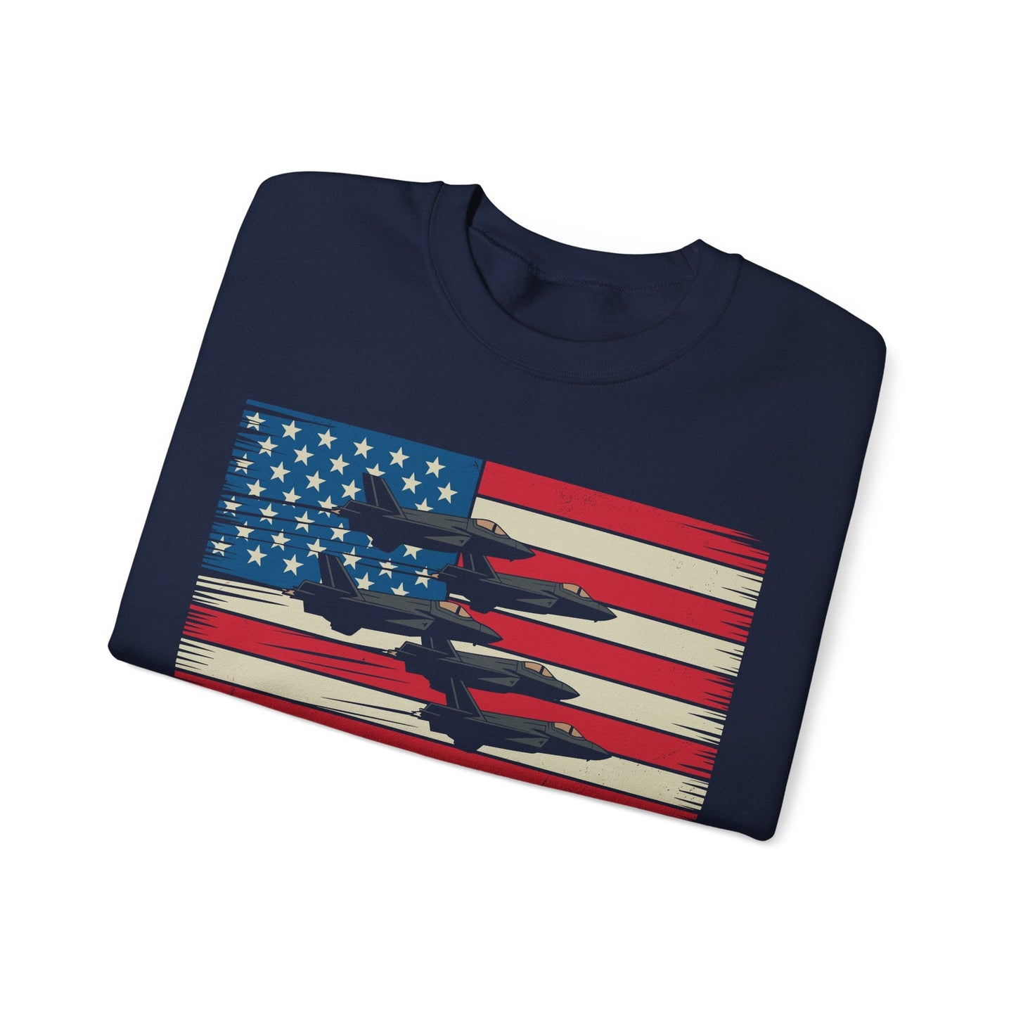 Vintage American Flag USA Fighter Jets 4th of July Patriotic Sweatshirt