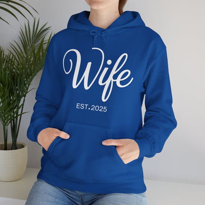 Wife Est 2025 Just Married Honeymoon Wedding Couples Hoodie