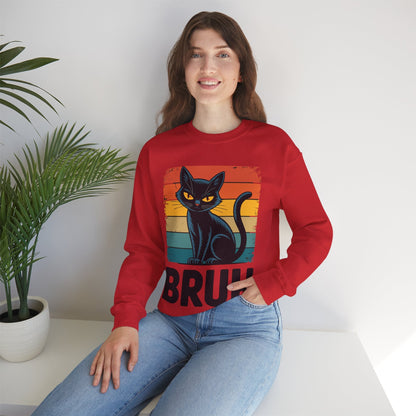 Funny Cat Bruh For Teens Boys Girls Men Women Meme Graphic Sweatshirt